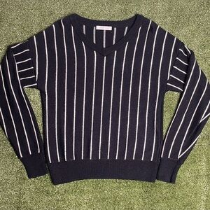 Lowrys Farm Black Striped Wool Sweater